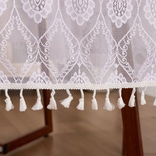 Nappe anti tache lavable polyester jacquard florale pour table rectangle