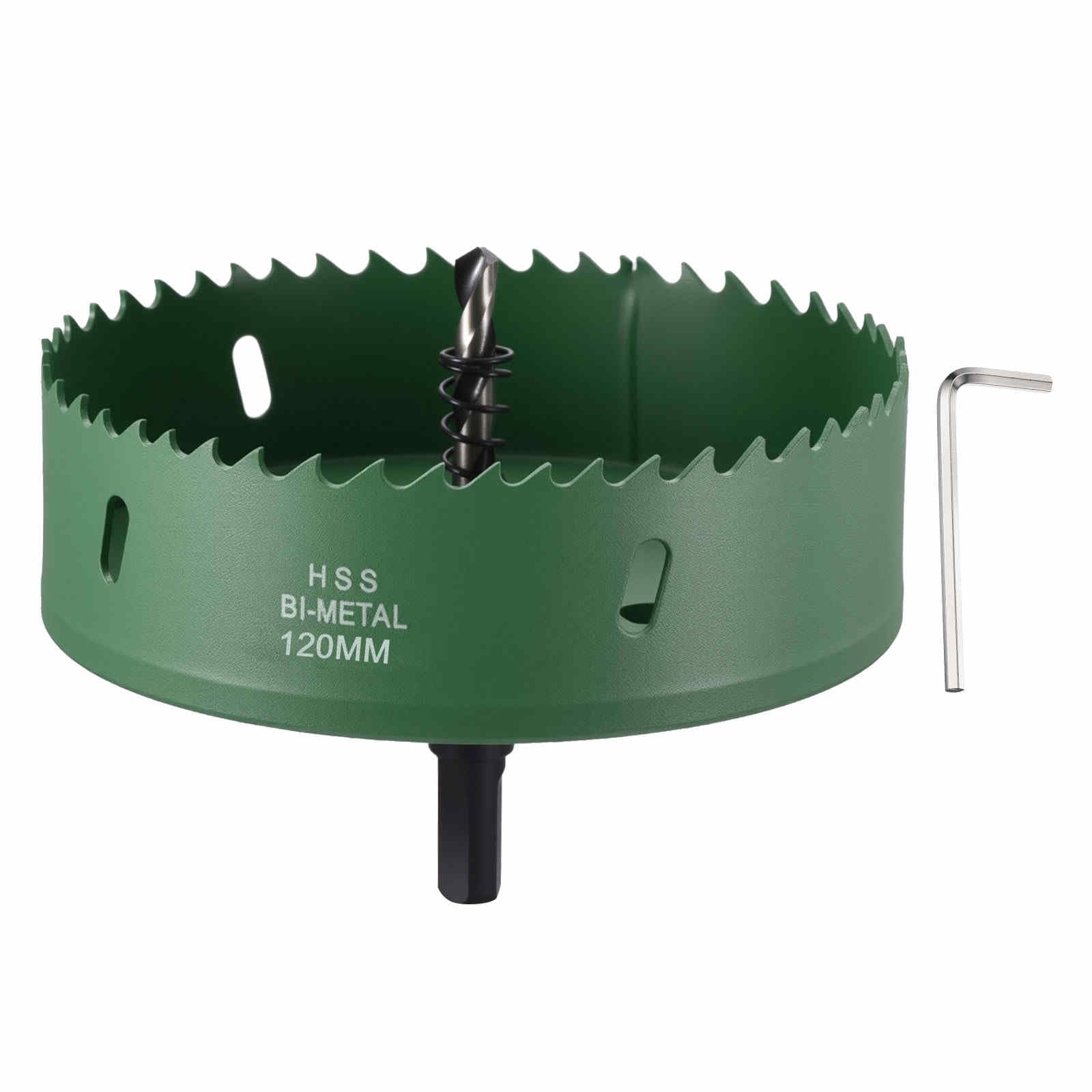 CoCud 4-3/4"(120mm) Hole Saw, M42 Bi-Metal Hex Shank Hole Cutters Drill Bit with Spring