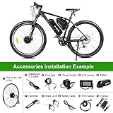YOSE POWER 26'' ebike 36V250W Front Motor Bicycle E-Bike Hub Conversion Kit with Integrated controller Hailong Plus 36V 15.6Ah Battery DIY E-bike LCD Display - Image 6