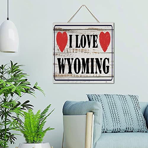 Plaque en bois pour cuisine et maison souvenir Wyoming américain