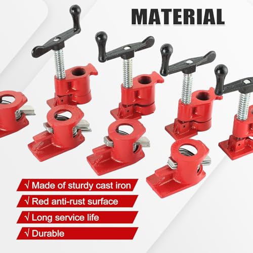 Image of FLK Tech 4 Pack Wood Gluing Pipe Clamp Fixture for 1 /2 Inch Pipe