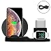 Produktbild zerkar Wireless Charger Ladeständer 3 in 1 Qi Fast Kabelloses Ladegerät Induktive Ladestation Stand 10W für S10/S10+/S10/S9/S8, 7.5W Phone XR/Xs/Xs Max/X/8/8P, 3W Air Pods, 2W Smart Watch 1/2/3/4