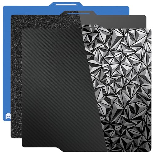 HzdaDeve 3PK P1S �r���h�v���[�g Bambu Lab P2S/P1S/P1P/A1/X1C/X1E�p �f���A���e�N�X�`�� �R�[���h �N�[�� PEI �_�u���X���[�Y PEO PET�v���[�g �u���b�N�V�[�g�{�[�h 257.5x257.5mm ��