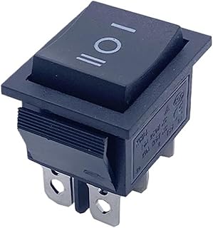 Interruptor basculante 25 * 31 seis pines tres posiciones KCD2-203 16A tipo barco en forma de barco negro 6 pines ON-OFF-ON 10 Uds