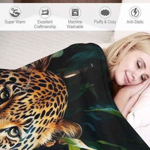 Manta de franela de leopardo decorativa para tardes de sofá y cama 130x180 6