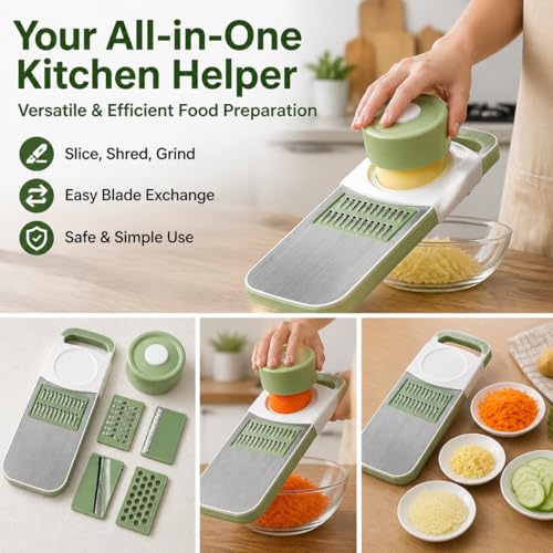 Mandolina y Cortador de Alimentos de Acero Inoxidable miniatura 4