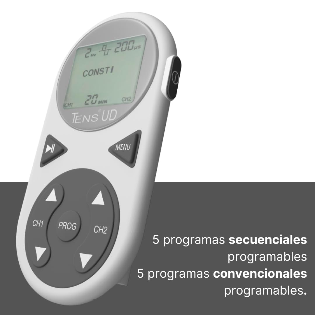 Tens Electroestimulador Analgésico Digital 10 programas TENS para Alivio Dolor de Espalda, Artrosis, Tortícolis, Artritis, Ciática, Lesiones Deportivas, Tensión Muscular, Postoperatorios