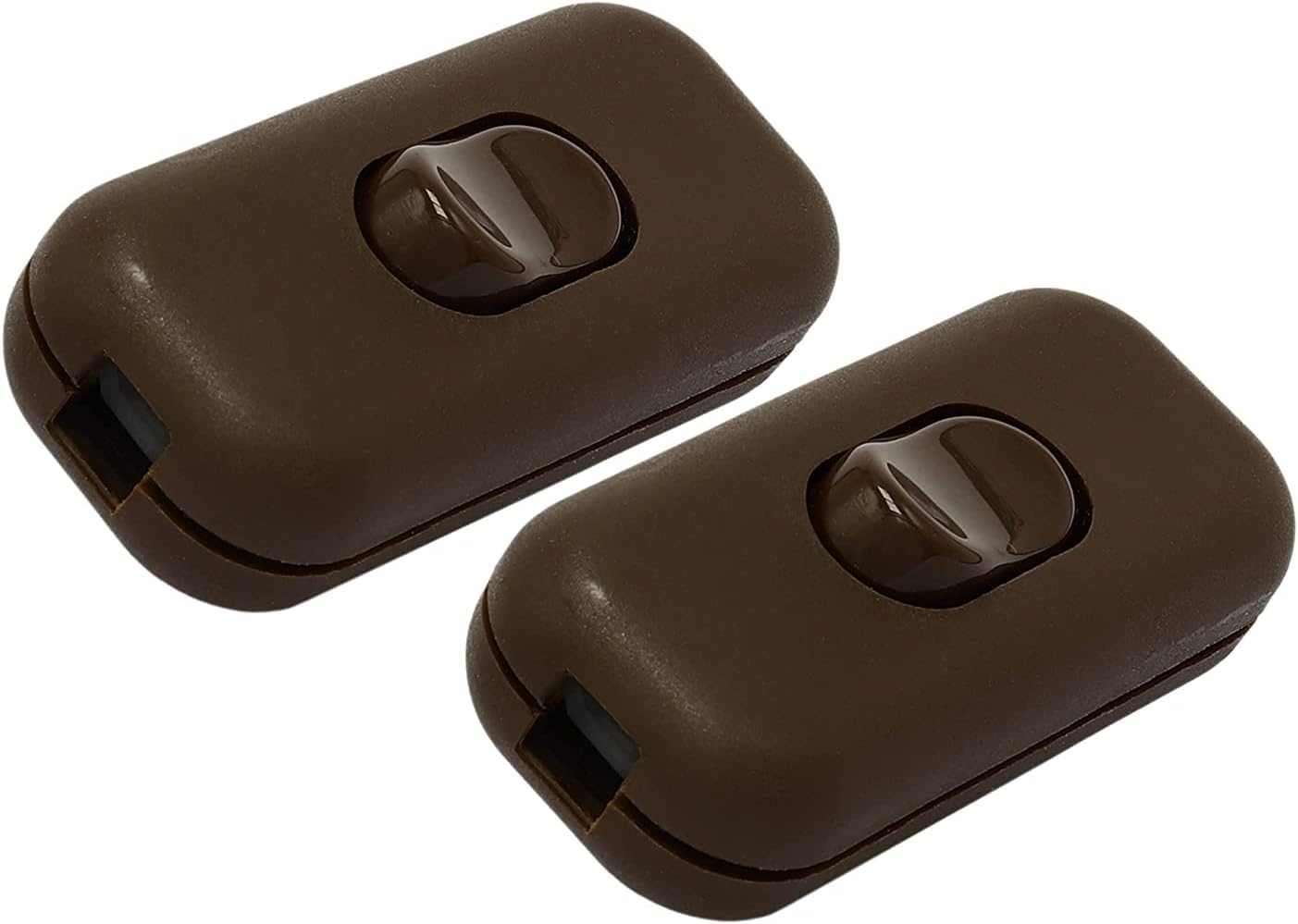 Art Deco Emporium Brown Twin-Pack Dual Pole Inline Switch for Light Switches, Small Appliance or Lamp Switch Accepts upto Three Core Round or Flat Wire and Flex 6Amp 230V Double Pole Switching