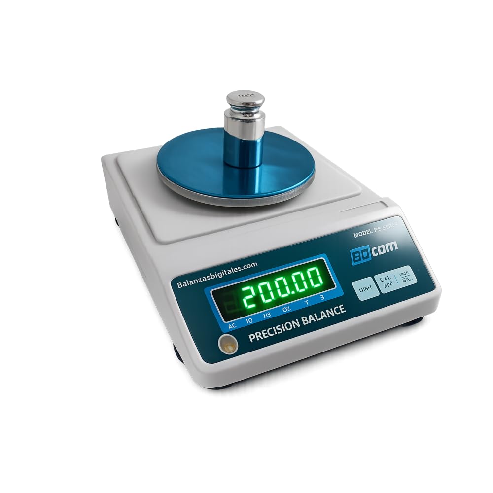 BDCOM PK-1K Balanza profesional alta Precisión (1Kg x 0,01 g) Laboratorio, Joyería, Química y Farmacia | LED | Batería | IP44