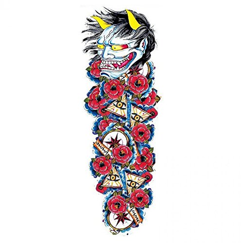 Grashine long last temporary tattoos Full arm Monster with