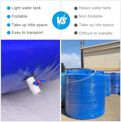Large Capacity Foldable Water Bladder Tank - Durable Water Storage Container for Agricultural Irrigation, Garden, and Greenhouse Use - Efficient Reservoir Solution