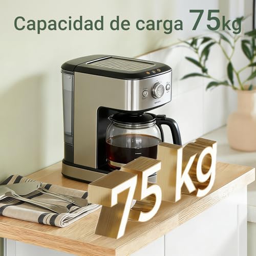 Miniatura 8 de Sobuy Carrito Cocina Con Ruedas Y Estantería Lateral Mueble Auxiliar Blanco Con Armario De Una Puerta Carro Organizador De Cocina Para Almacenaje Y Preparación De Alimentos, 60x92x45cm Fkw75-Wn