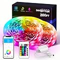 DAYBETTER Smart RGB Led Strip Lights, 200ft Led Lights for Bedroom with App Control, Multicolor Changing Led Light Strips Apply for Home Decor, Living Room, Kitchen, Home Party Decoration