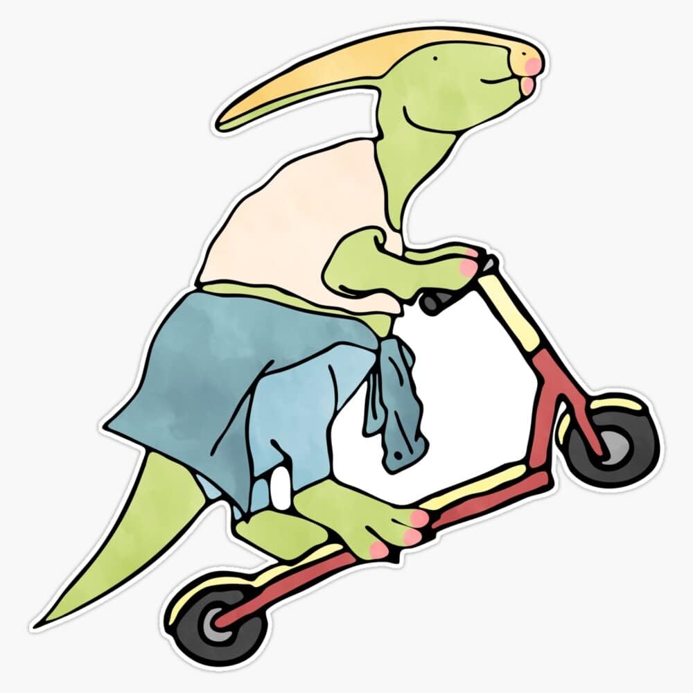 Hipster Parasaurolophus Sticker Decal Size 5"
