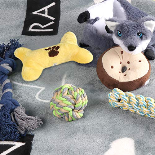 M JJYPET Dog Toys, Dog Chew Teething Toys for Small Medium Breed Chewers, No Stuffing Plush Squeaky Dog Toys,Dog Rope… - Image 2