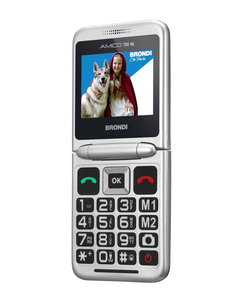 Brondi Amico Tuo 4G Flipper phone in closed position