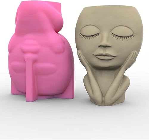 Miniatura 3 de Moldes para macetas de hormigón para bebés, macetas suculentas, jarrón, moldes de silicona, portavelas, molde de resina epoxi, yeso, cemento,