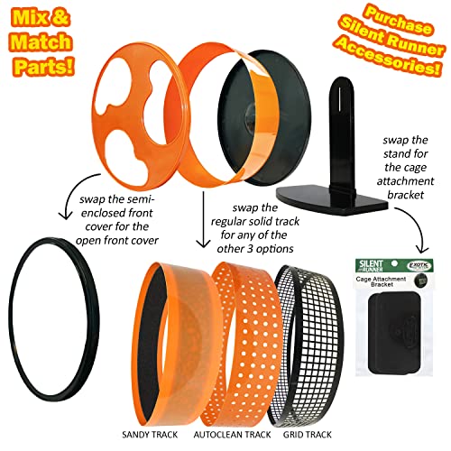 Silent Runner 12" Regular Wheel + Sandy Track + Cage Attachment - Pet Exercise Wheel Package Set - For Sugar Gliders, Female Rats, Hamsters, Mice And Other Small Pets #TOP3