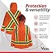 Viking Professional Journeyman 300D Rip-Stop Fire Retardant Reflective Jacket - Fire Resistant Hi Vis Jackets for Men, Orange - Large