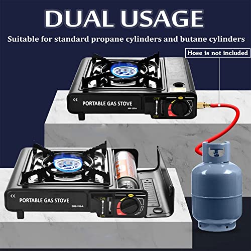 Joatocy Camping Stove With Carrying Case Portable Propane Or Butane Stove Dual Fuel Gas Stove Automatic Ignition Indoor Outdoor Cooking Camp Stove For Picnics Hiking Fishing Bbq #TOP1
