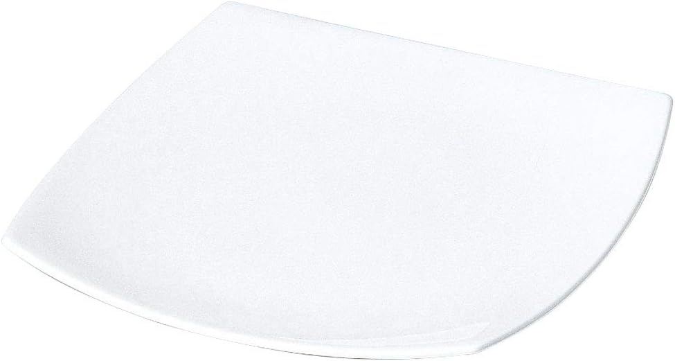 Narumi 50481-5182 Plate, Plate, Diagonal 12.6 inches (32 cm), White, Simple, Stylish, Square, Dinner Lunch Plate, One Plate, Flat Plate, Microwave Warm, Dishwasher Safe