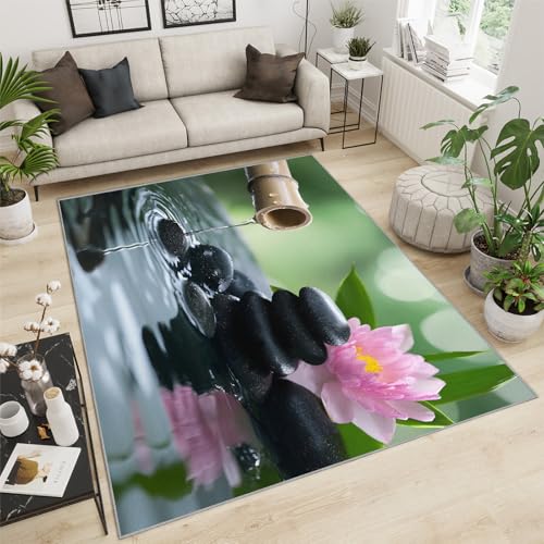 FBRUIEG Tapis Zen Stones pour salon, méditation, yoga, spa, décoration d'intérieur, cadeaux pour femme, 180 x 240 cm