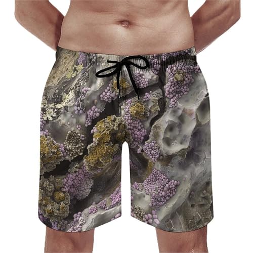 Men's Swim Trunks Quick Dry Board Shorts with Pockets Beach Shorts Moss on Rocks Bathing Suits for Men