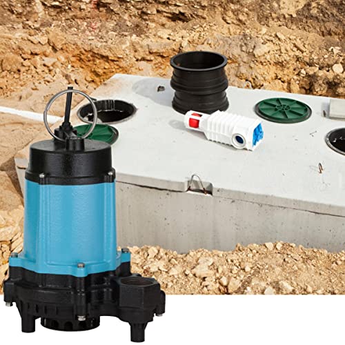 Image of Little Giant 10EC-CIM 115-Volt, 1 /2 HP, 4020 GPH Manual Cast Iron Sump /Effluent /Emergency Pump with Polypropylene base (no switch), 20-ft. cord, Blue, 510800