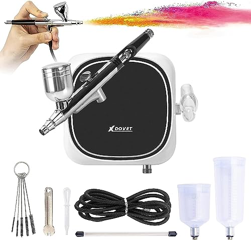 Kit Aérographe 30 PSI Avec Compresseur - Pistolet Pulvérisateur 0.3 Mm Pour Nail Art, Modélisme, Gâteaux