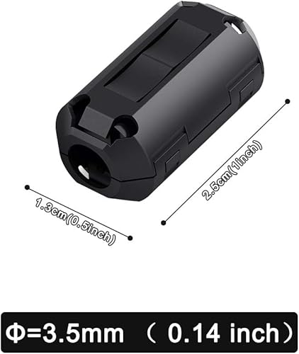 Miniatura 2 de Roctee - Anillo de cable de filtro de ruido EMI RFI, 12 piezas de estrangulador de ferrita a presión con supresor de ruido, clip de cable