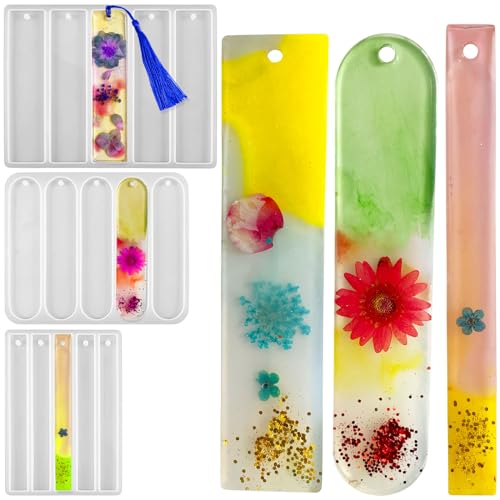 La Mejor Recopilación de Moldes de fundición para comprar online. 46 Szecl - Molde de silicona para marcapáginas con borlas, 15 cavidades, rectangular, forma de elipse, molde de resina, molde de fundición de resina epoxi ancha, accesorio de libro...