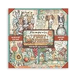 Stamperia - Scrapbook Paper Pad for Scrapbooking, Albums, Card Making, Bullet Journalling and More, Acid Free, Single Face, Perfect for Hobbies, Crafts, and Gifting (Furry Friends) (20.3 x 20.3cm)