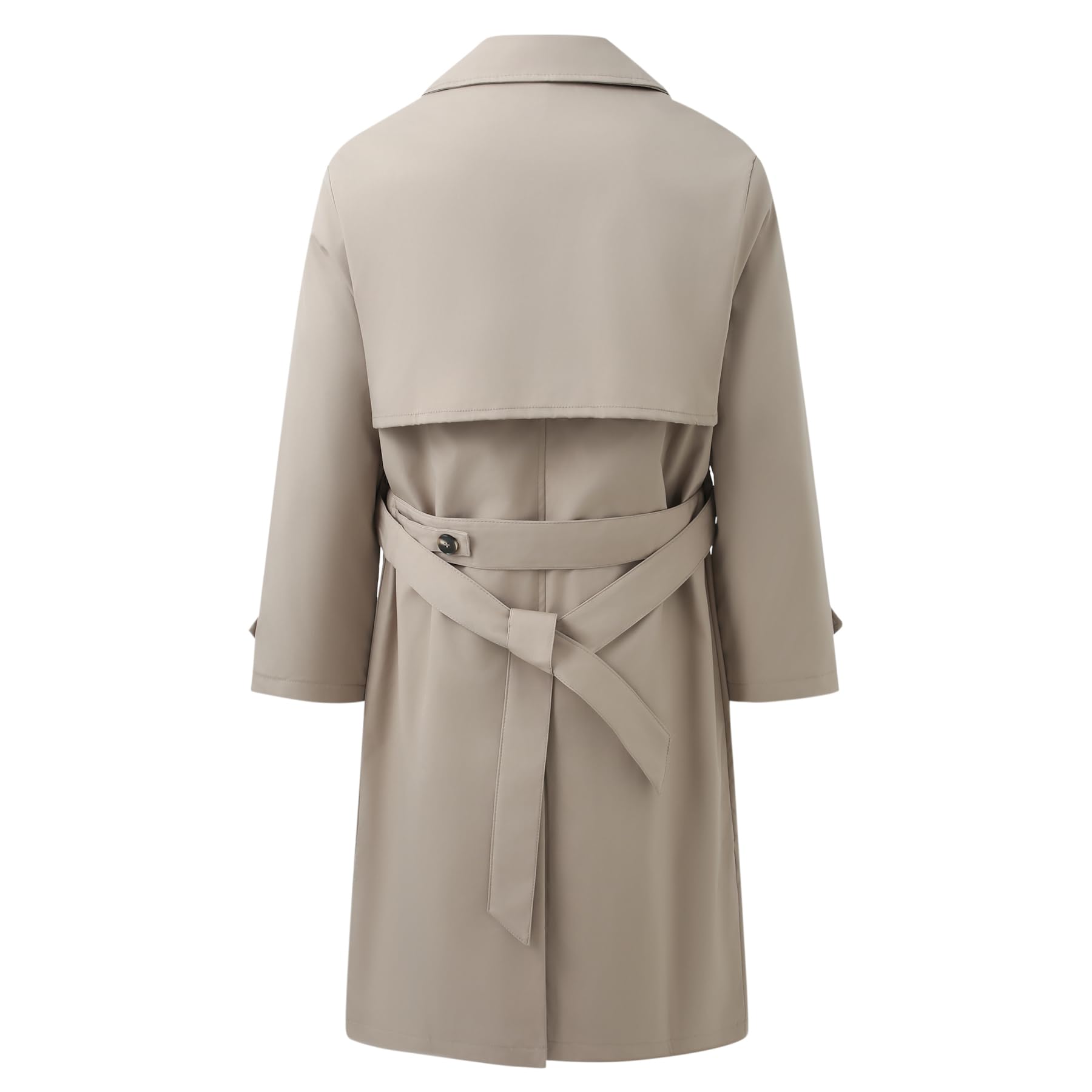Allthemen Trench Coat Uomo Doppio Breasted Classico Cappotto Business Media lunghezza con Cintura Parka Revers