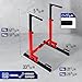 Yes4All Dip Stand 500 LBS Capacity, 80 Levels Adjustable Dip Bars, Dip Station Machine for Home Gym - Red & Black