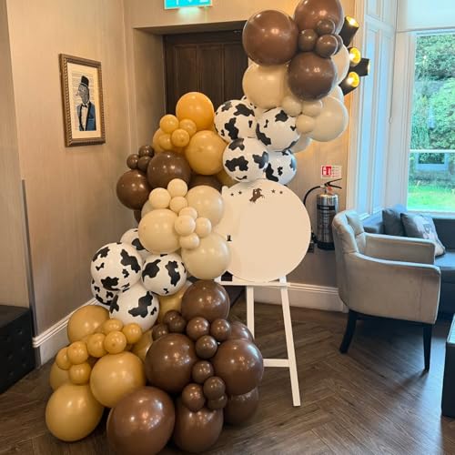Image of Cow Print Balloons, 67pcs 12 Inch Cow Balloons for Birthday, Farm Cowboy Western Baby Shower Birthday Party Decorations