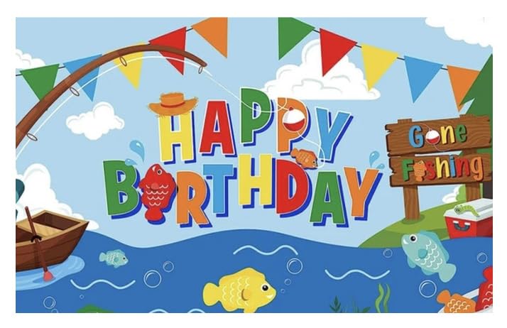 Fishing Edible Image Cake Topper For Your Half Sheet Cake