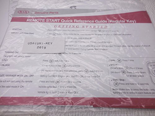 Kia Genuine C6F57-Ac100 Remote Start #TOP3