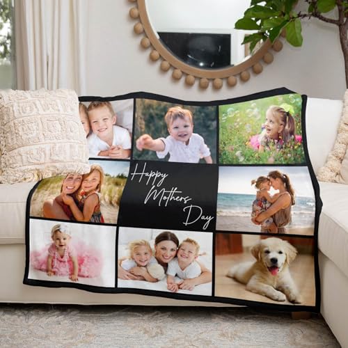Image of inkArts Custom Blanket with Photo, Personalized Blanket, Customized Photo Blankets, Customizable Picture Blankets, Personalized Photo Gifts for Mom Baby Kid Family Pet