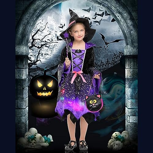 Robe de sorcière Halloween enfant avec pack accessoires complet - 3