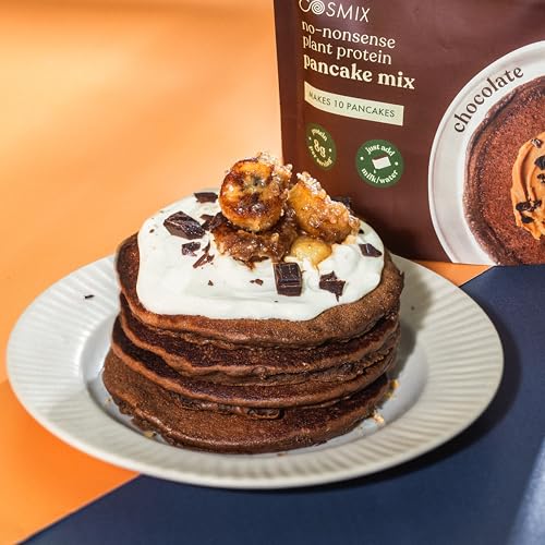 Image of Cosmix No-Nonsense Protein Pancake | 8g Protein /Serving | Instant Breakfast with Supergrain Blend (Oats, Jowar, Kodo, Little Millet) | Pancake Mix | No Maida, No Refined Sugar | Chocolate - 200g