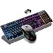 LexonElec Keyboard and Mouse Combo,Wireless 2.4G Technology,1000mAhLarge Capacity,Suspended Keycap Mechanical Feel Backlit Gaming Keyboard Mouse-Fast Charging,Anti-ghosting(Black)