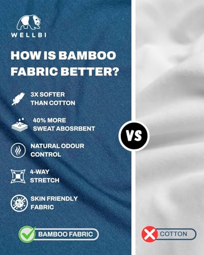 Image of Wellbi Bamboo Oversized Half Sleeve T-Shirt for Men | Naturally Antibacterial & Eco-Friendly | Breathable Organic Bamboo Cotton Blend | Moisture-Wicking Sustainable Wear