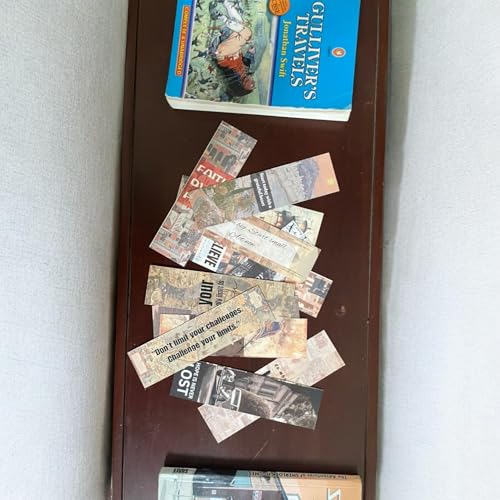 Image of Vintage Travel Bookmarks Set, 12 Pack, Double-Sided with Inspirational Quotes, World Landmarks Theme