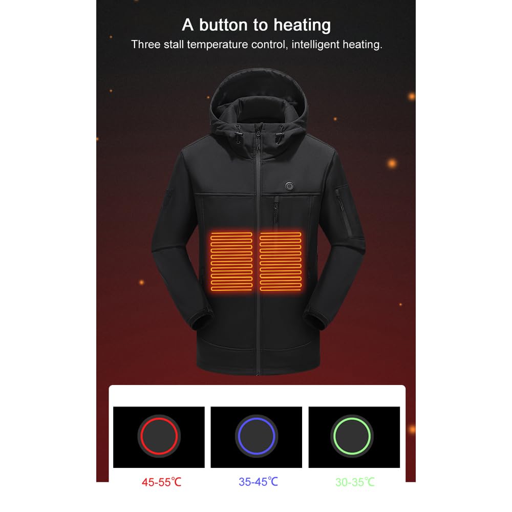 Chaquetas con calefacción USB para Exteriores,Abrigo cálido para Invierno,Ropa térmica eléctrica Flexible,Pesca,Senderismo,Ropa de Abrigo,Chaquetas de calefacción