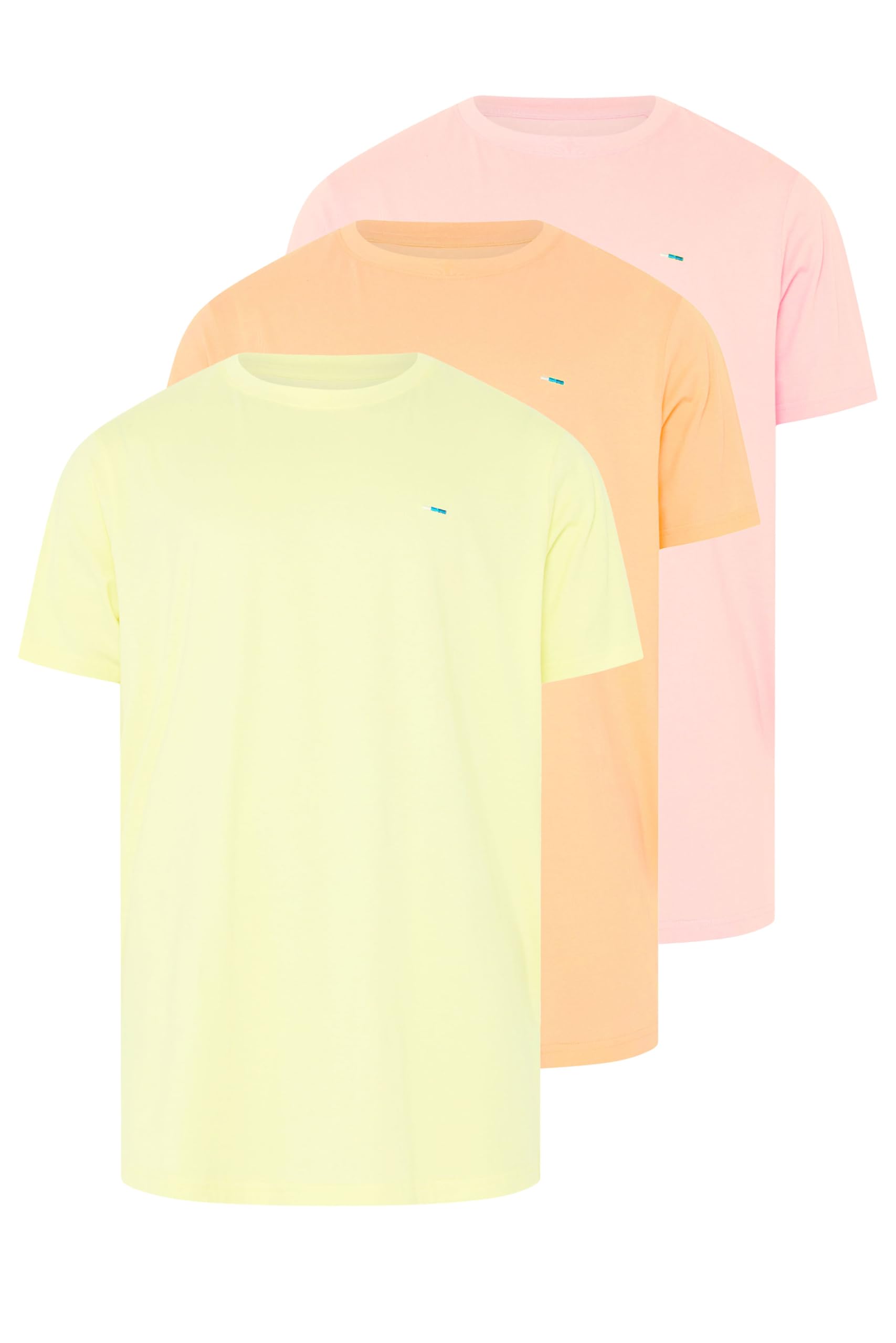 BadRhino Big & Tall 3 Pack/Orange/Pink Core T-Shirts - Men's - Plus Size Curve