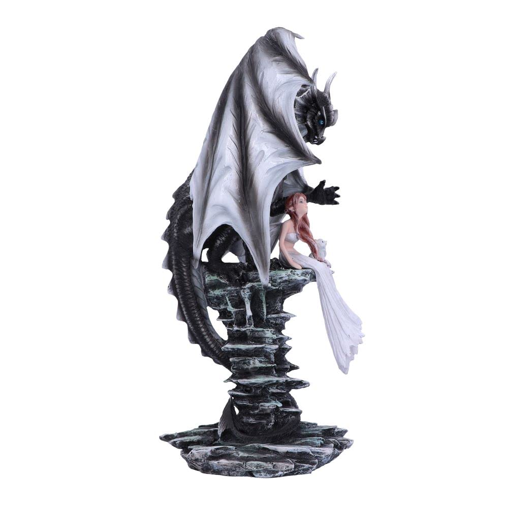 Nemesis Now NYA - Figura de dragón de Hada, Color Negro, 37,5 cm