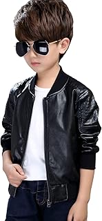 Boys' Outerwear Jackets ,Kids Faux Leather Jacket, children's motorcycle Faux leather zipper coat