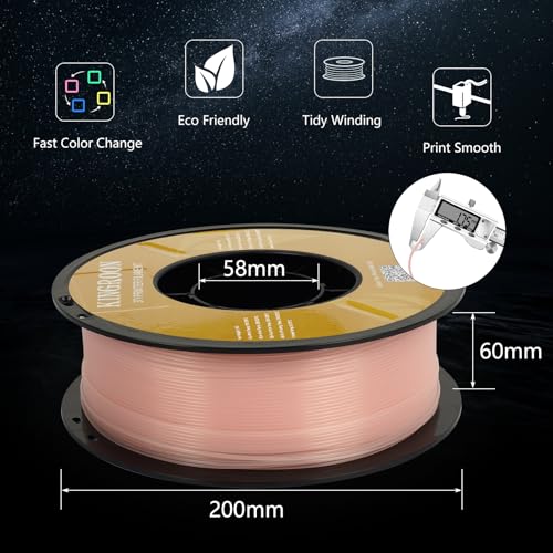 Image of Kingroon Glow in Dark 1.75mm PLA Filament, Fit Most FDM 3D Printers, Dimensional Accuracy + /- 0.03 mm, 1kg Spool(2.2lbs), Luminous PLA 3D Printer Filament - Pink