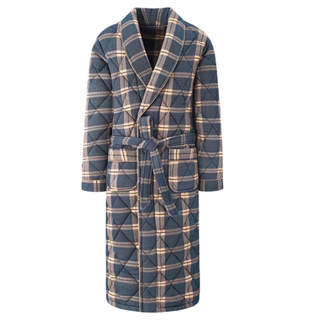 Pyjamas coton rembourré chaud et peignoir épais automne hiver