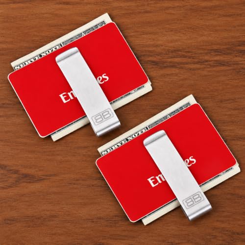Image of Brooklyn Bridge Stainless Steel Money Clip Wallet, Slim Metal Cash and Card Holder Metal Construction with a Secure Cash Clip Holds Folded Notes and Cards, offering a Slim Compact Format for Pockets.